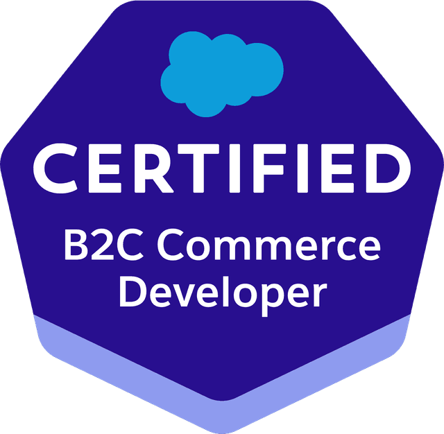 B2C Commerce Developer certification badge